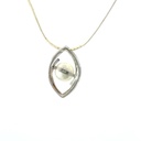 Silver pearl framed on a marquise shape