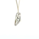 Silver pearl framed on a marquise shape