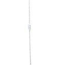 Silver necklace with matt squares spaced around 50cm