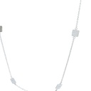 Silver necklace with matt squares spaced around 50cm