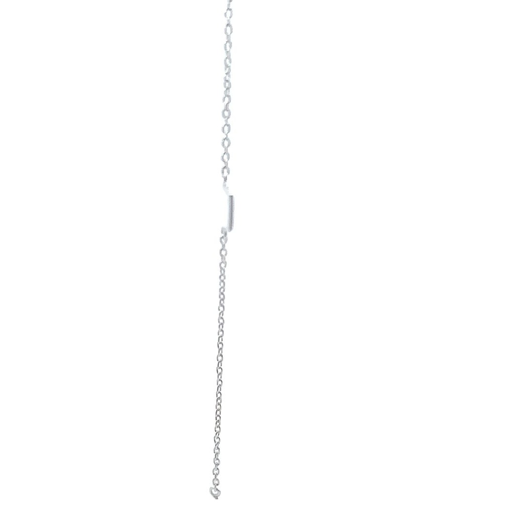 Silver necklace with matt squares spaced around 50cm
