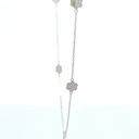 Sterling silver necklace with matte flowers 50cm29445