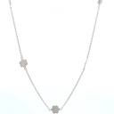 Sterling silver necklace with matte flowers 50cm