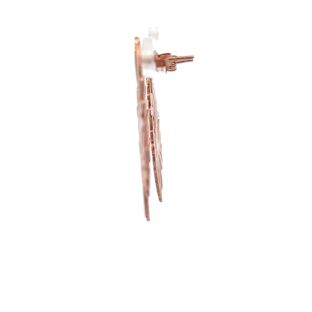 Rose gold plated brass earrings ornate design