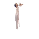 Rose gold plated brass earring with amethyst stud