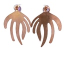 Rose gold plated brass earring with amethyst stud