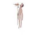 Rose gold plated brass earring with amethyst stud