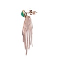 Rose gold plated brass with green agate studs