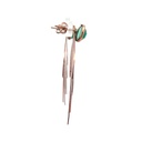Rose gold plated brass with green agate studs