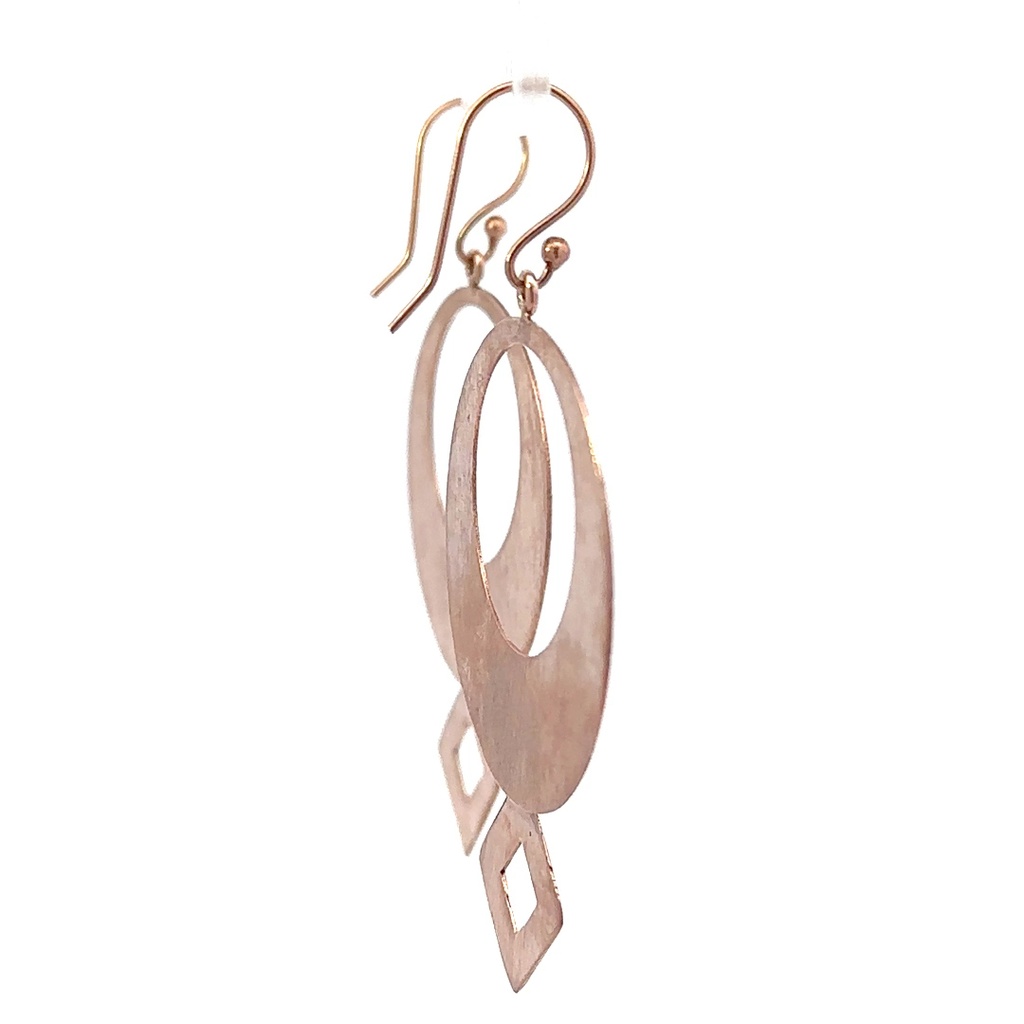 Rose gold plated brass earrings