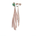 Rose gold plate earrings with detachable green agate stud
