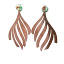 Rose gold plate earrings with detachable green agate stud