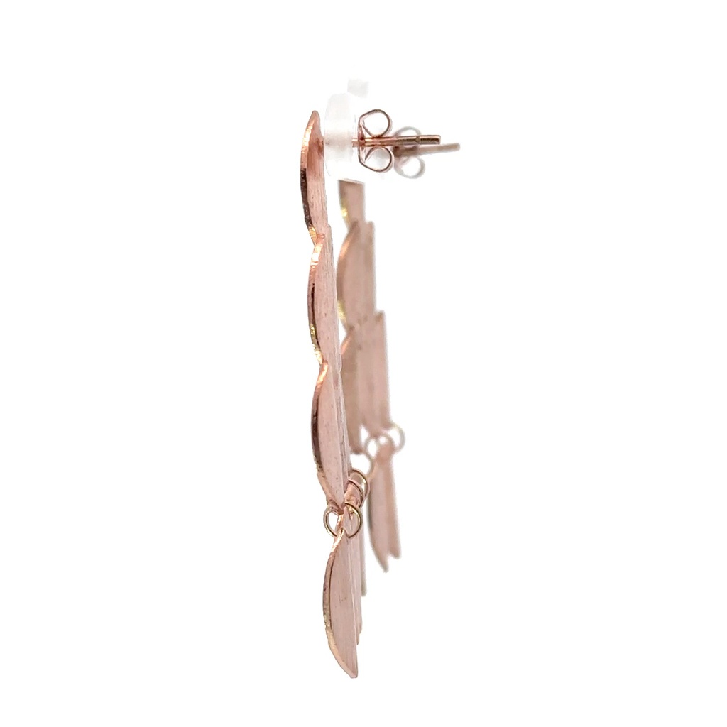 Rose gold plated brass earrings tri shaped