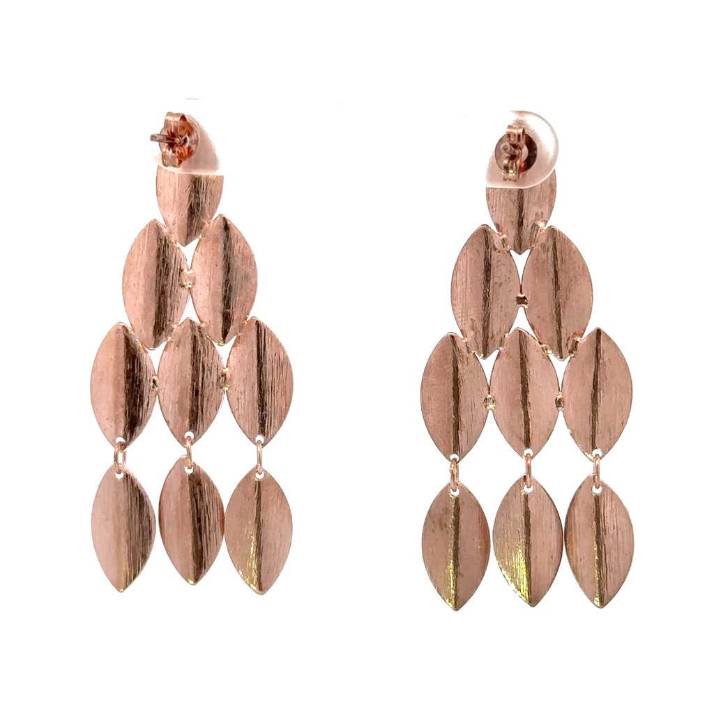 Rose gold plated brass earrings tri shaped