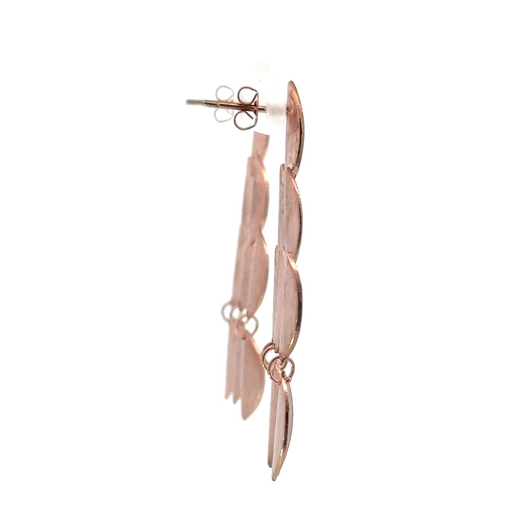 Rose gold plated brass earrings tri shaped