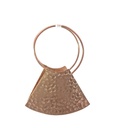 Rose gold plated brass earrings with a beaten finish