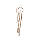 Rose gold plated disc on a long drop earrings