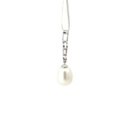 Silver pendant with squiggle and freshwater pearl drop