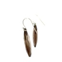 Sterling silver smoky quartz pear shaped drop earrings