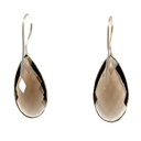 Sterling silver smoky quartz drop earrings