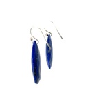 Sterling silver drop shaped lapis earrings