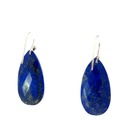 Sterling silver drop shaped lapis earrings