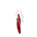 Sterling silver opaque ruby drop 25x18mm earrings