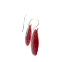 Sterling silver opaque ruby drop 25x18mm earrings