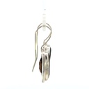 Smoky quartz drop earrings in sterling silver settings 35x13mm