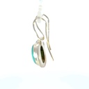 Sterling silver long oval turquoise earrings