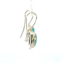 Sterling silver long oval turquoise earrings