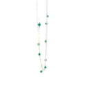Sterling silver three strand necklace with dyed green agate
