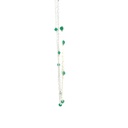 Sterling silver three strand necklace with dyed green agate