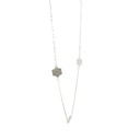 Sterling silver 60cm necklace with satin flowers