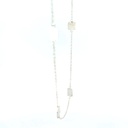 Sterling silver 60cm necklace with square satin discs