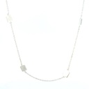 Sterling silver 60cm necklace with square satin discs