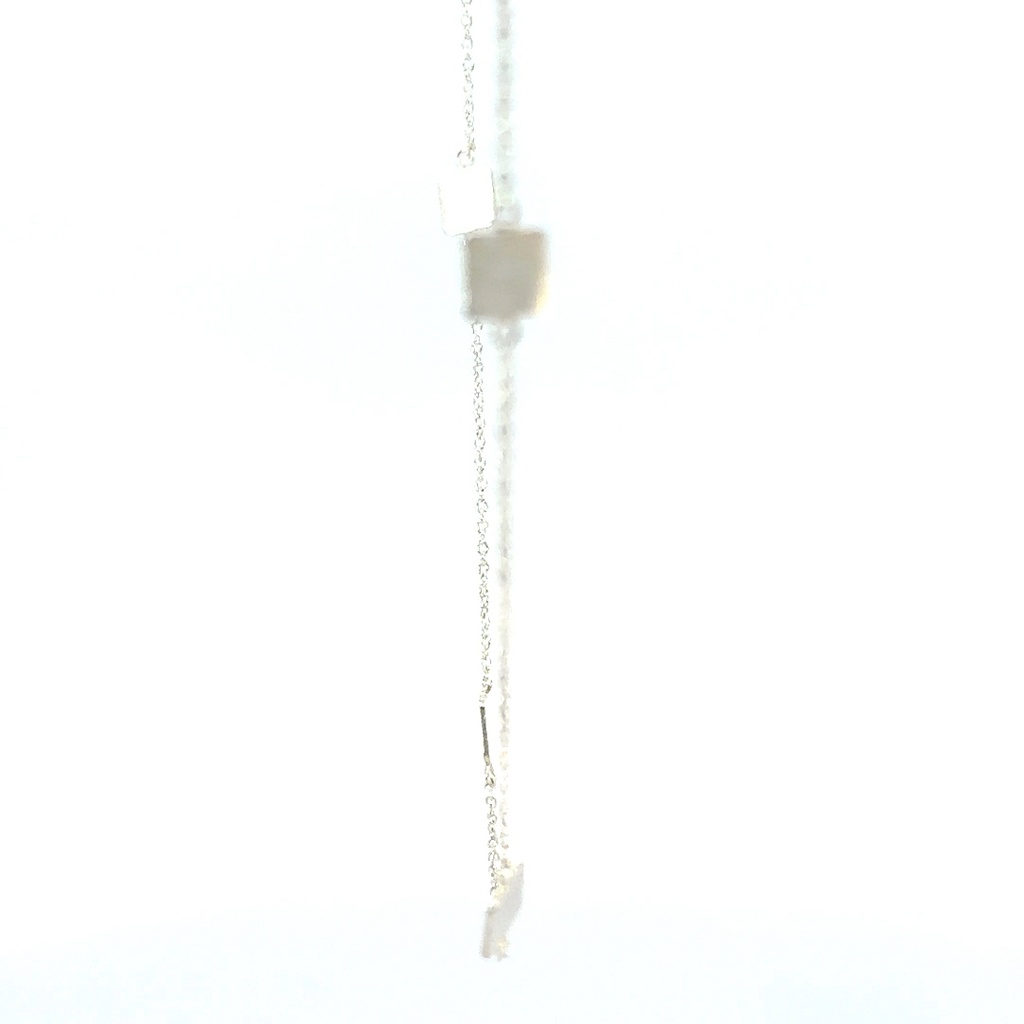 Sterling silver 60cm necklace with square satin discs
