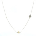Sterling silver necklace with satin star discs