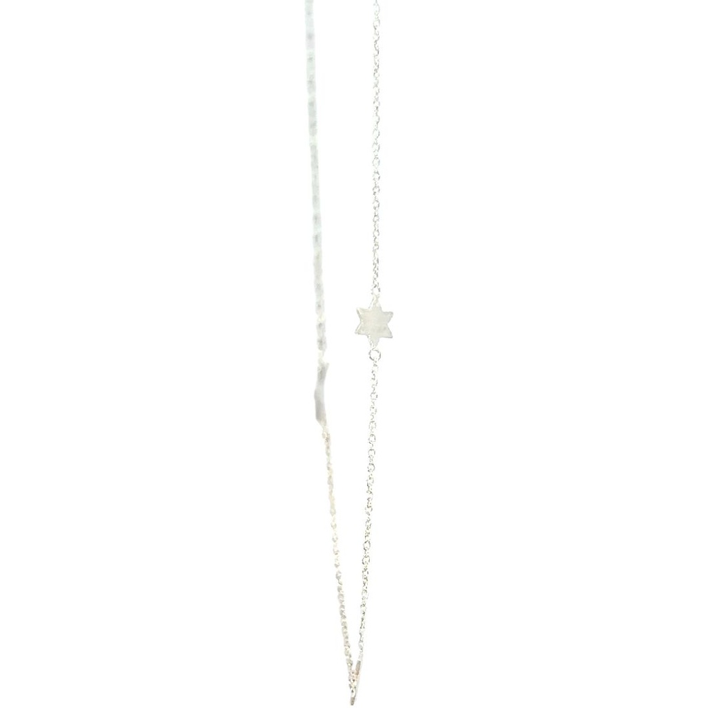 Sterling silver necklace with satin star discs