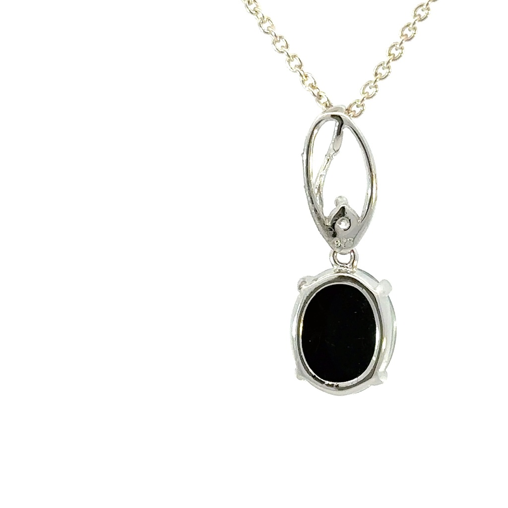 Triplet opal pendant set in sterling silver