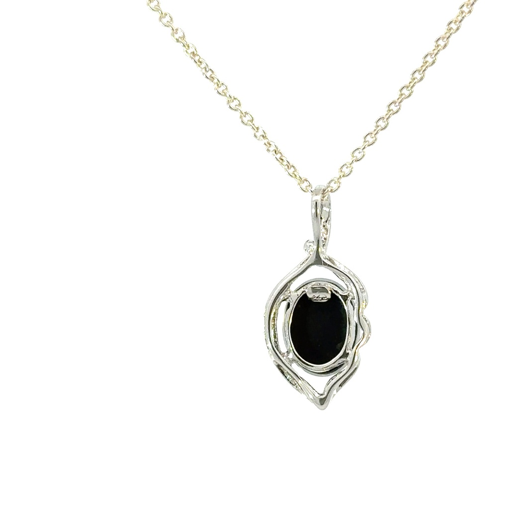 Triplet opal pendant set in sterling silver