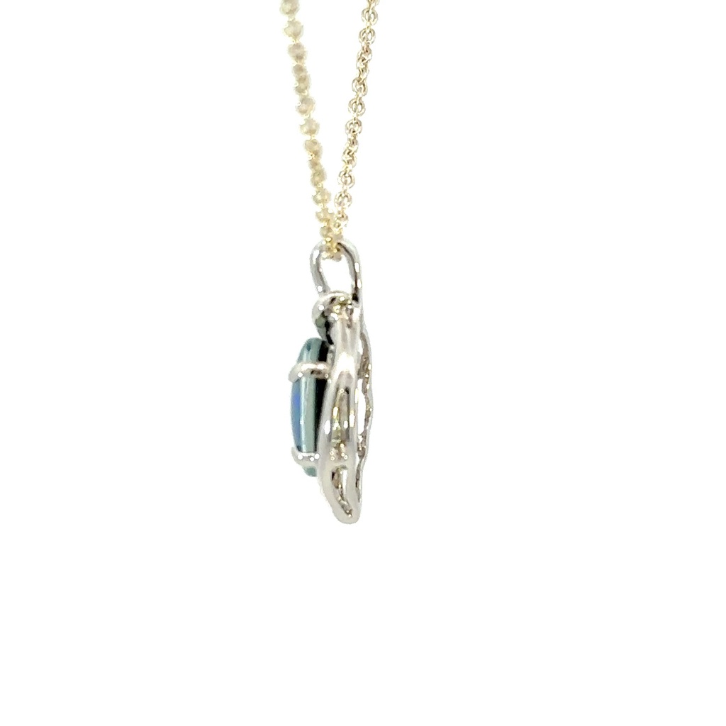 Sterling silver triplet opal pendant in greens