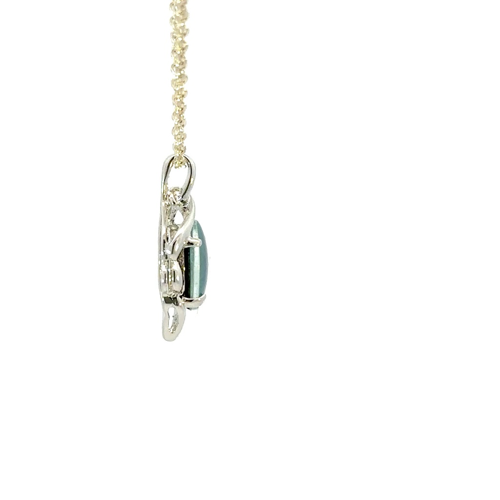 Sterling silver triplet opal pendant in greens
