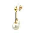 South sea pearls dropping from a ball stud and bar