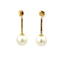 South sea pearls dropping from a ball stud and bar
