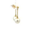 South sea pearls dropping from a ball stud and bar