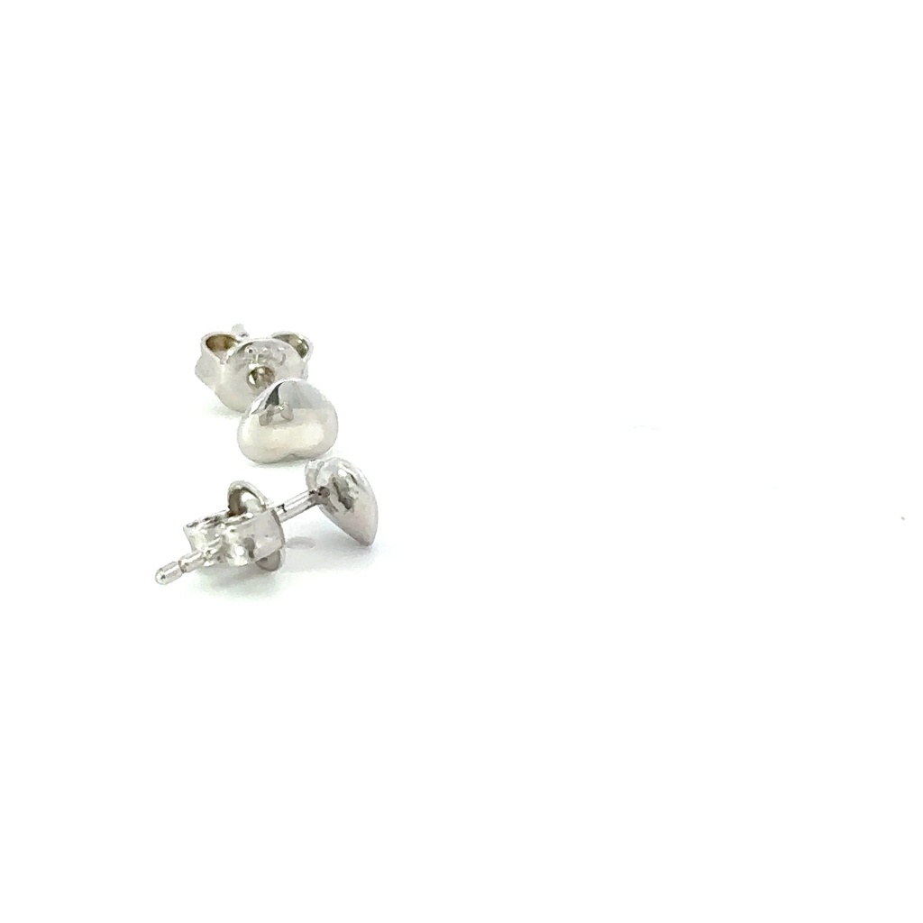 Heart shaped stud earring in sterling silver