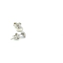 Heart shaped stud earring in sterling silver