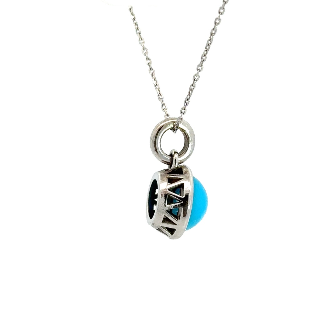 18ct White Gold Turquoise Pendant