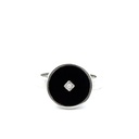 Sterling silver onyx and cz ring